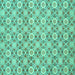 Square Abstract Turquoise Modern Rug, abs2674turq