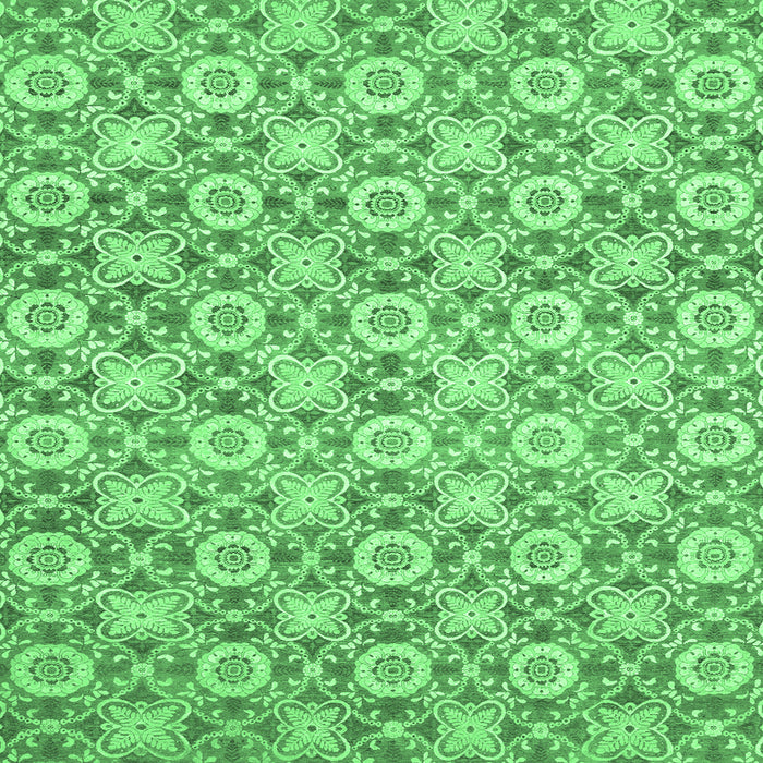 Square Abstract Emerald Green Modern Rug, abs2674emgrn