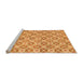 Sideview of Machine Washable Abstract Orange Modern Area Rugs, wshabs2674org