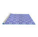 Sideview of Machine Washable Abstract Blue Modern Rug, wshabs2674blu