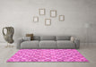 Machine Washable Abstract Pink Modern Rug in a Living Room, wshabs2674pnk