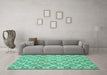 Machine Washable Abstract Turquoise Modern Area Rugs in a Living Room,, wshabs2674turq