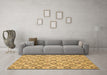 Machine Washable Abstract Brown Modern Rug in a Living Room,, wshabs2674brn