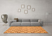 Machine Washable Abstract Orange Modern Area Rugs in a Living Room, wshabs2674org