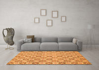 Machine Washable Abstract Orange Modern Rug, wshabs2674org