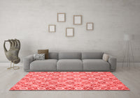 Machine Washable Abstract Red Modern Rug, wshabs2674red