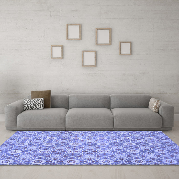 Machine Washable Abstract Blue Modern Rug in a Living Room, wshabs2674blu