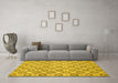 Machine Washable Abstract Yellow Modern Rug in a Living Room, wshabs2674yw