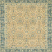 Square Machine Washable Abstract Brown Gold Rug, wshabs2675