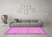 Machine Washable Oriental Pink Traditional Rug in a Living Room, wshabs2675pnk