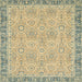 Square Abstract Brown Gold Oriental Rug, abs2675