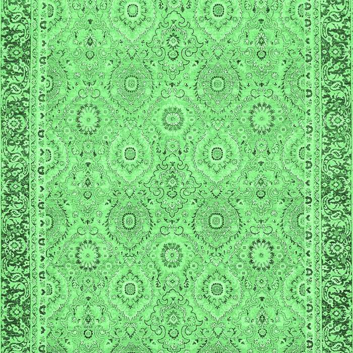 Machine Washable Oriental Emerald Green Traditional Area Rugs, wshabs2675emgrn
