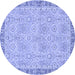 Round Oriental Blue Traditional Rug, abs2675blu