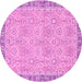 Round Oriental Pink Traditional Rug, abs2675pnk