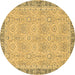 Round Oriental Brown Traditional Rug, abs2675brn