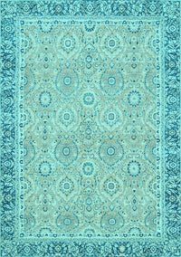 Oriental Light Blue Traditional Rug, abs2675lblu