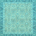 Square Oriental Light Blue Traditional Rug, abs2675lblu