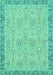 Machine Washable Oriental Turquoise Traditional Area Rugs, wshabs2675turq