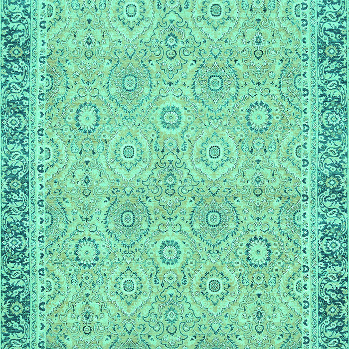 Machine Washable Oriental Turquoise Traditional Area Rugs, wshabs2675turq