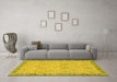 Machine Washable Oriental Yellow Traditional Rug in a Living Room, wshabs2675yw