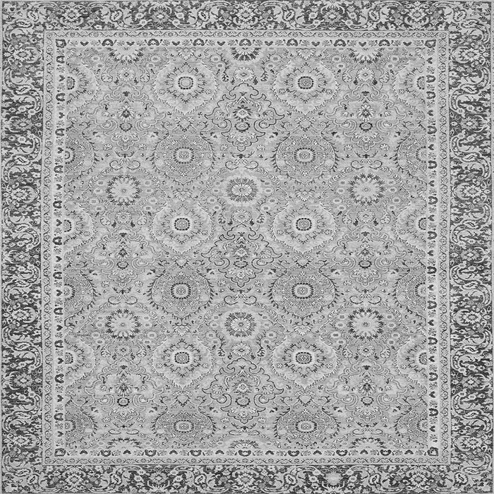 Square Machine Washable Oriental Gray Traditional Rug, wshabs2675gry