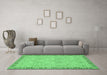 Machine Washable Oriental Emerald Green Traditional Area Rugs in a Living Room,, wshabs2675emgrn