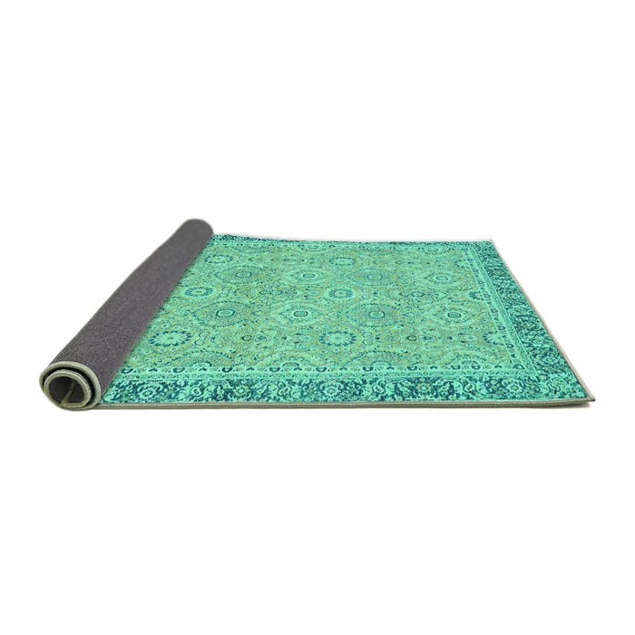 Sideview of Oriental Turquoise Traditional Rug, abs2675turq