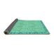 Sideview of Oriental Turquoise Traditional Rug, abs2675turq