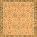 Square Machine Washable Oriental Orange Traditional Area Rugs, wshabs2675org