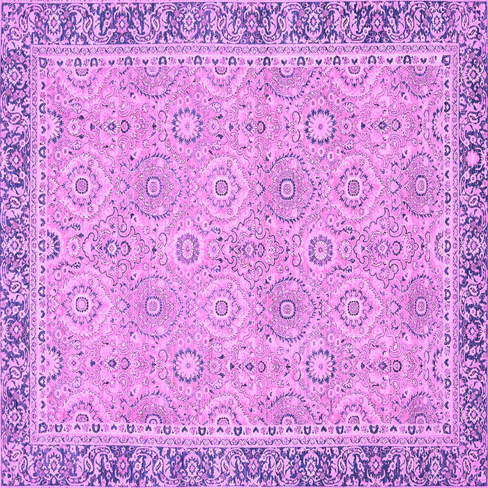 Square Machine Washable Oriental Purple Traditional Area Rugs, wshabs2675pur