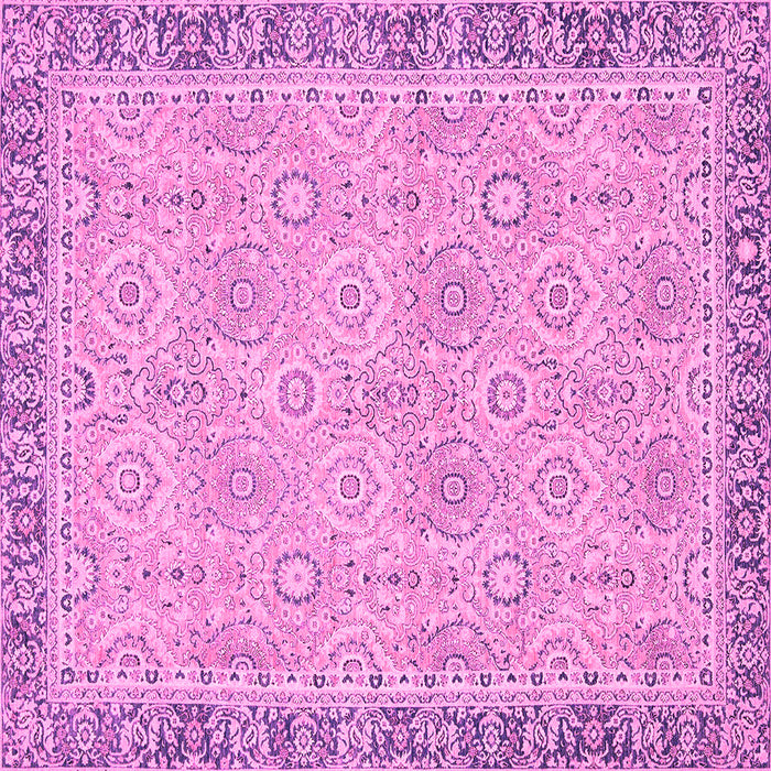 Square Oriental Pink Traditional Rug, abs2675pnk