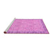 Sideview of Machine Washable Oriental Pink Traditional Rug, wshabs2675pnk