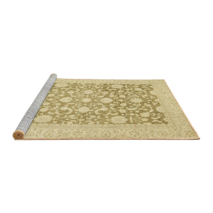 Sideview of Machine Washable Abstract Gold Rug, wshabs2676