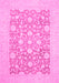 Machine Washable Oriental Pink Traditional Rug, wshabs2676pnk