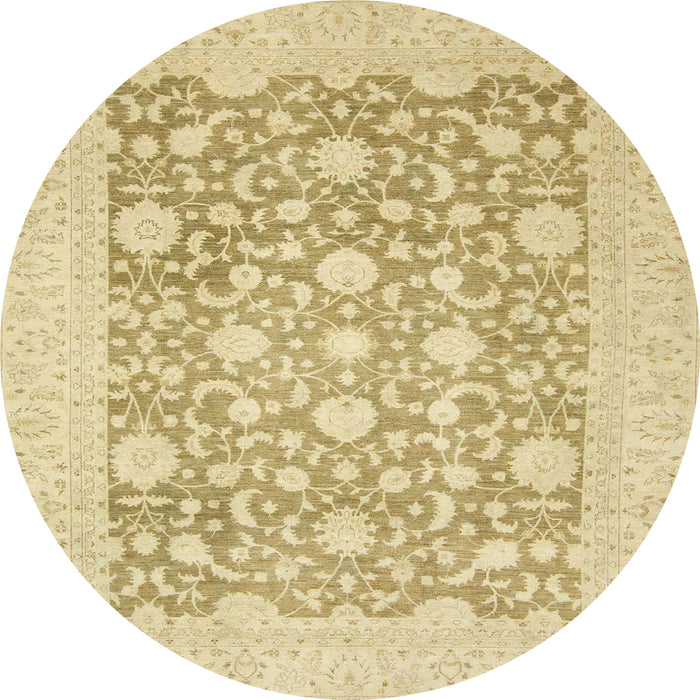 Round Abstract Gold Oriental Rug, abs2676