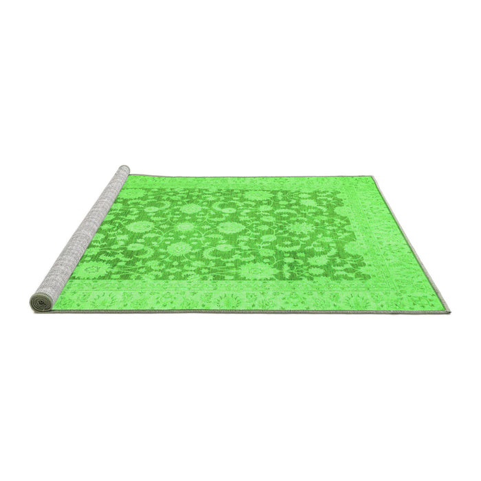 Sideview of Machine Washable Oriental Green Traditional Area Rugs, wshabs2676grn