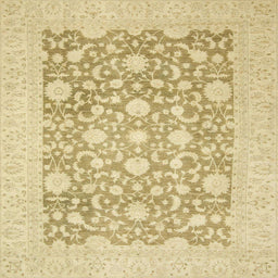 Square Machine Washable Abstract Gold Rug, wshabs2676