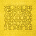 Square Oriental Yellow Traditional Rug, abs2676yw