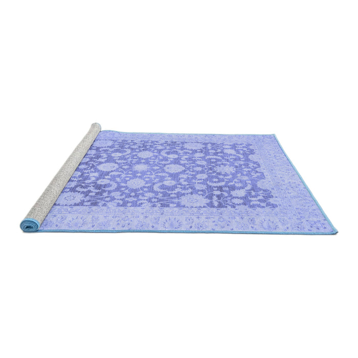 Sideview of Machine Washable Oriental Blue Traditional Rug, wshabs2676blu