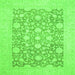 Square Oriental Green Traditional Rug, abs2676grn