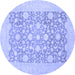 Round Oriental Blue Traditional Rug, abs2676blu