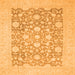 Square Machine Washable Oriental Orange Traditional Area Rugs, wshabs2676org