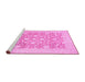 Sideview of Machine Washable Oriental Pink Traditional Rug, wshabs2676pnk