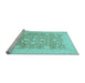 Sideview of Machine Washable Oriental Light Blue Traditional Rug, wshabs2676lblu