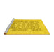 Sideview of Machine Washable Oriental Yellow Traditional Rug, wshabs2676yw