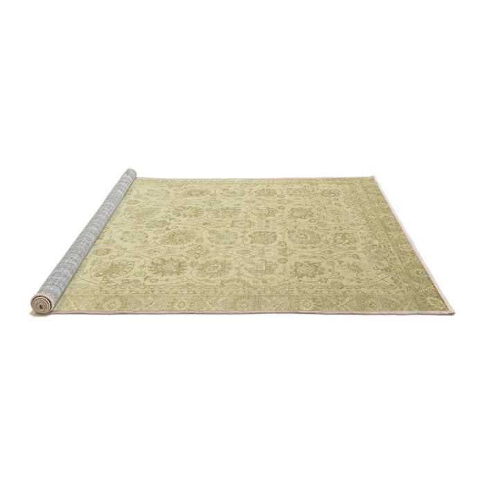 Sideview of Machine Washable Abstract Yellow Rug, wshabs2677