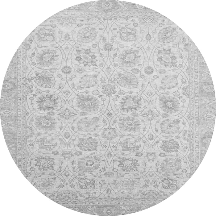 Round Oriental Gray Traditional Rug, abs2677gry