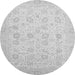 Round Oriental Gray Traditional Rug, abs2677gry