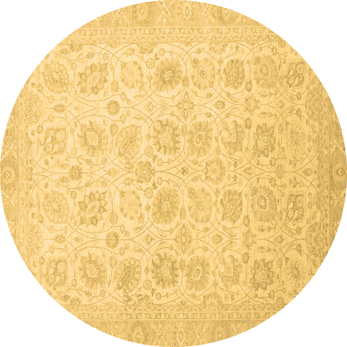 Round Oriental Brown Traditional Rug, abs2677brn