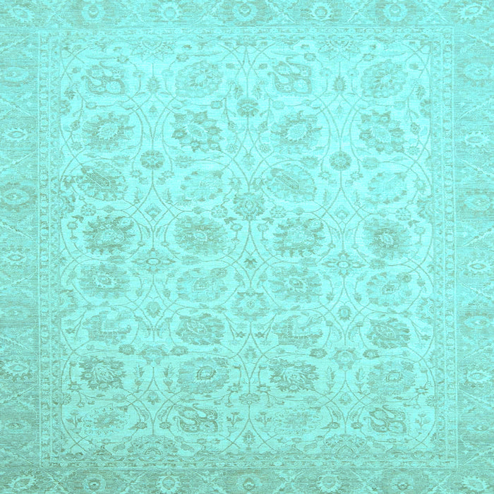 Square Oriental Light Blue Traditional Rug, abs2677lblu